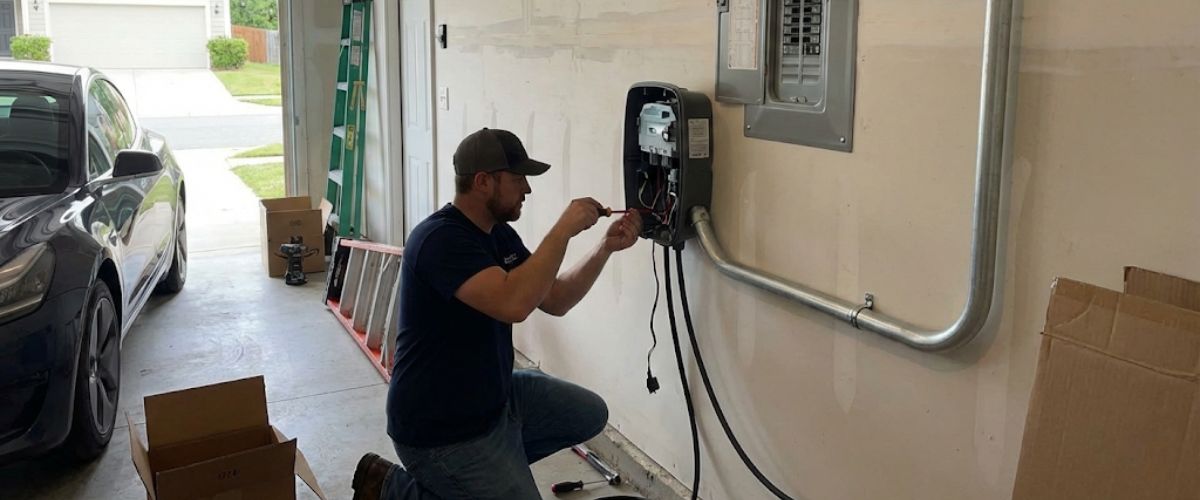 Home EV charger installation residential garage Central Coast