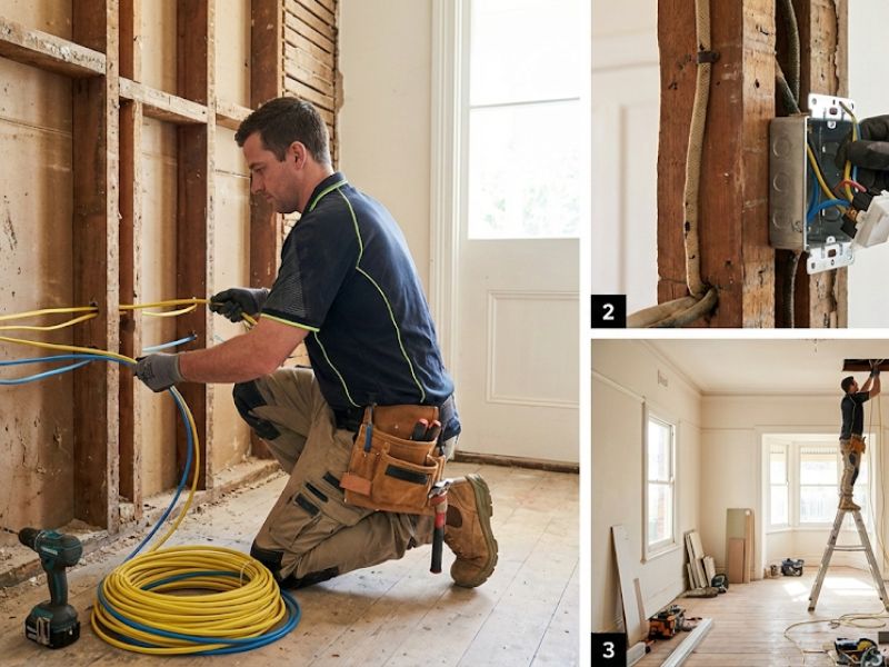 Electrician rewiring older house Central Coast complete electrical upgrade
