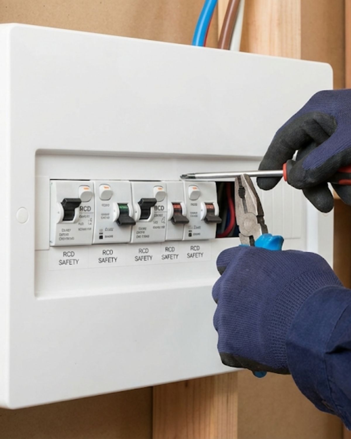 Modern electrical switchboard upgrade installation Central Coast with RCD safety switches
