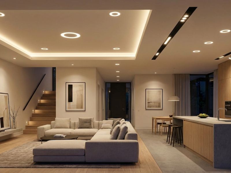 Modern LED lighting installation contemporary Central Coast home