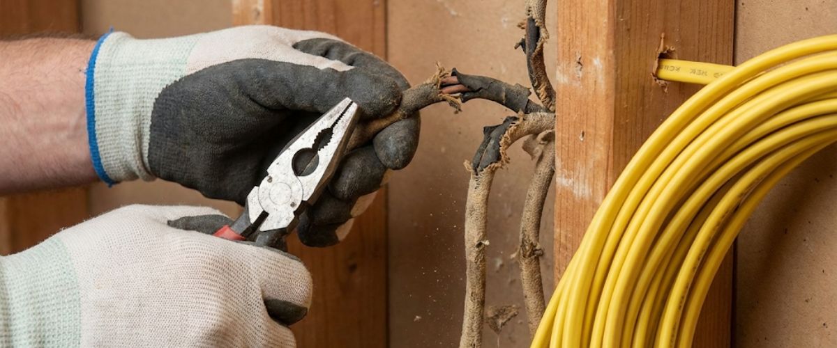 Old dangerous fabric electrical wiring being replaced Central Coast home