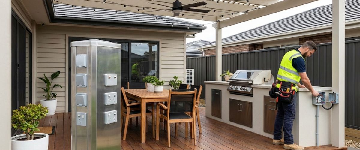 Outdoor entertaining area electrical installation Central Coast