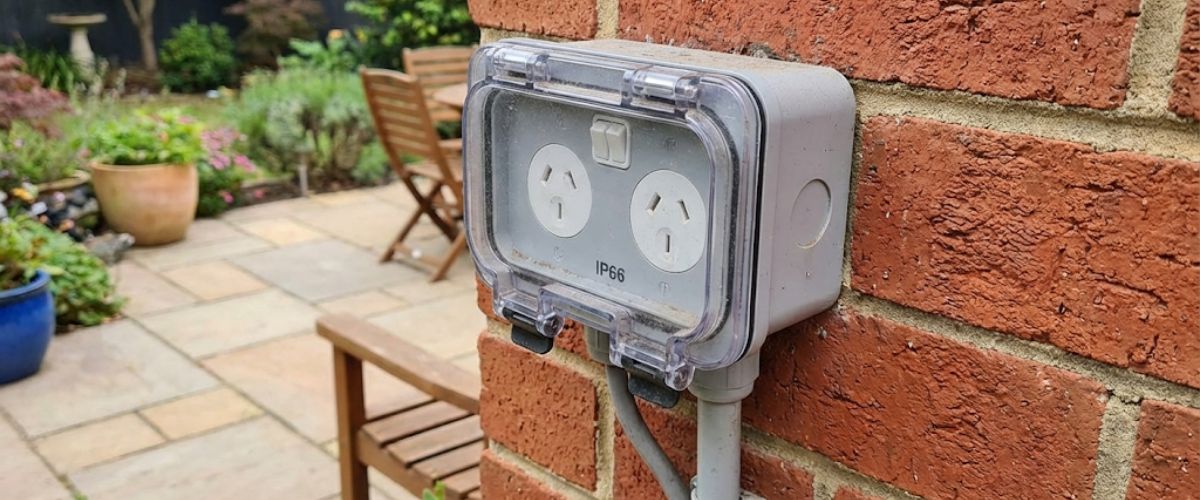 Weatherproof outdoor power point installation Central Coast