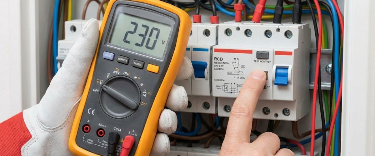 RCD safety switch testing electrical inspection