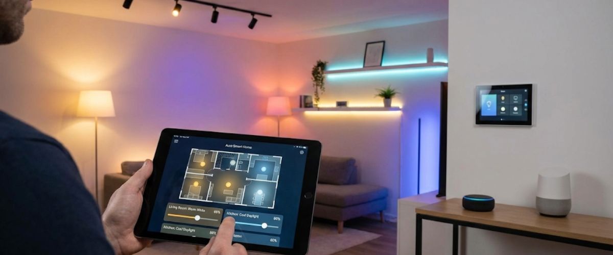 Smart lighting control system installation Central Coast home