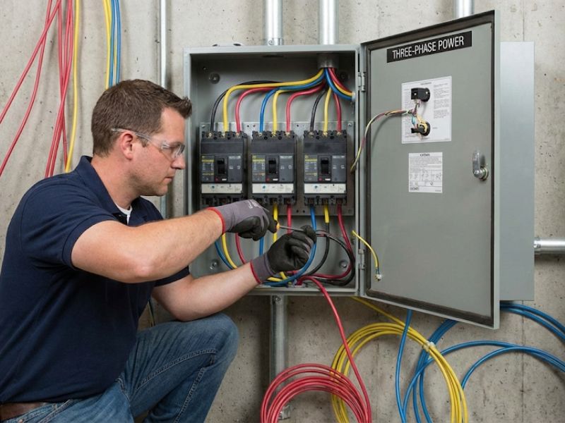 Three-phase electrical installation switchboard Central Coast